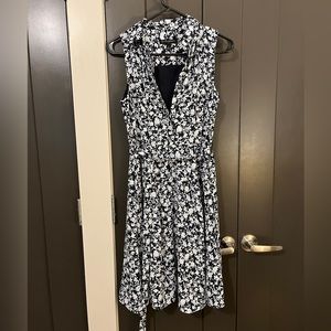 Blue and white floral dress